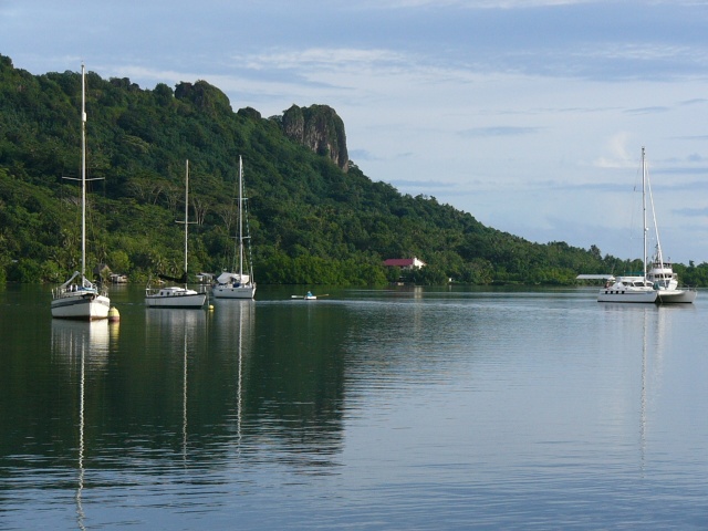anchored boats